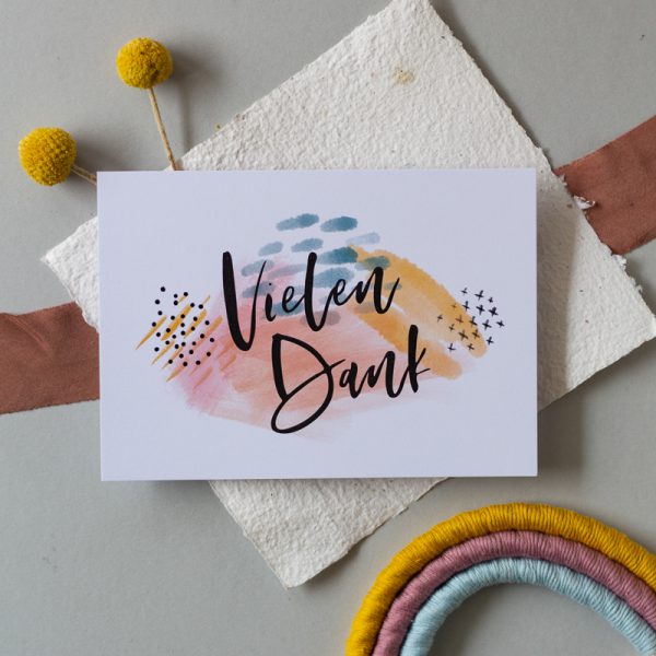 Vielen Dank - Postkarte, A6 - farbgold design  Shop