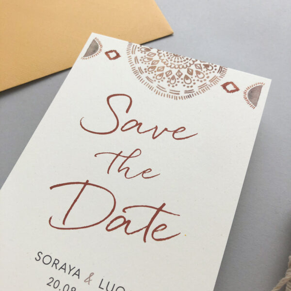 Save the Date Boho Papeterie München farbgold